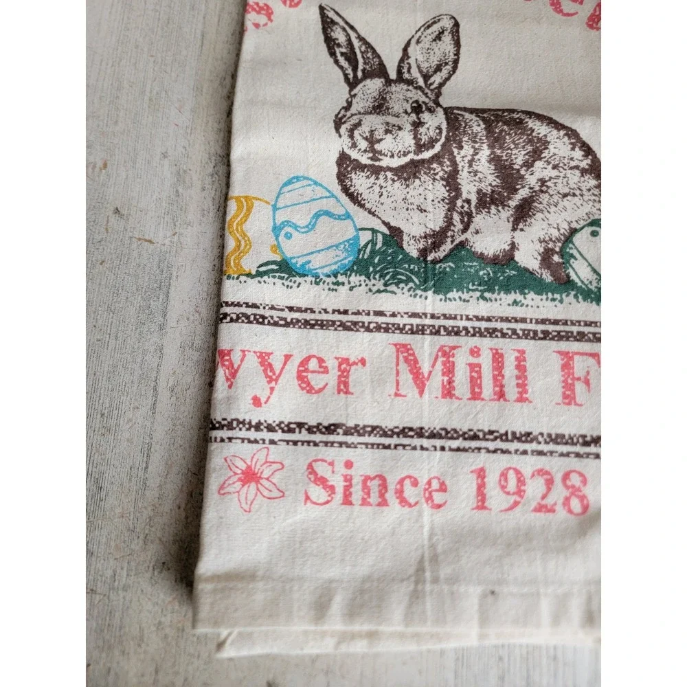 Easter greetings Sawyer Mill Farm bunny‎ kitchen towel spring accessory